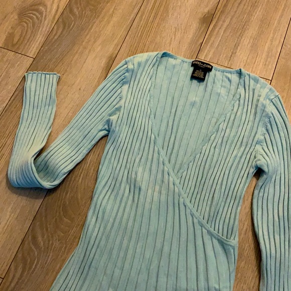 Guess Jeans Light Blue Cardigan - Size Medium - Picture 4 of 6